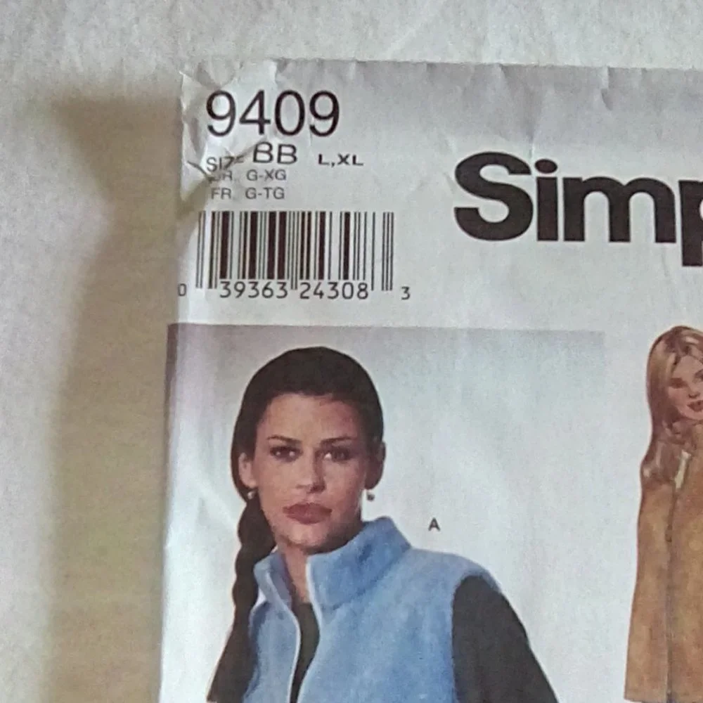 Vintage Simplicity 9409 Sz L-XL Misses Vest & Jacket